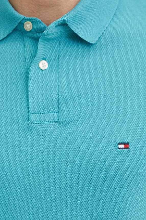 Tommy Hilfiger polo MW0MW17770 turkusowy