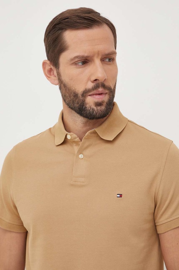 Polo tričko Tommy Hilfiger MW0MW17770 hnědá SS26