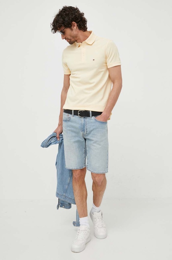 Tommy Hilfiger poló MW0MW17771 sárga SS26