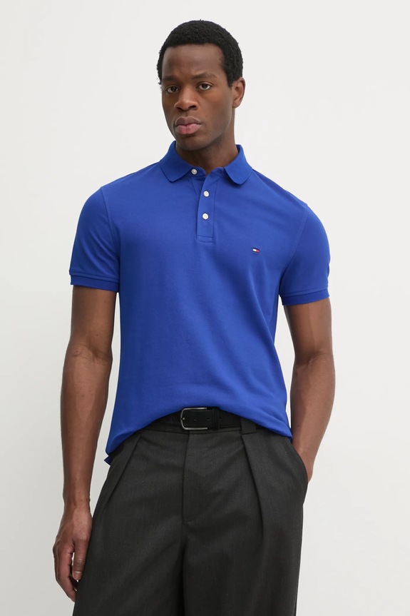 Tommy Hilfiger tricou polo albastru MW0MW17771