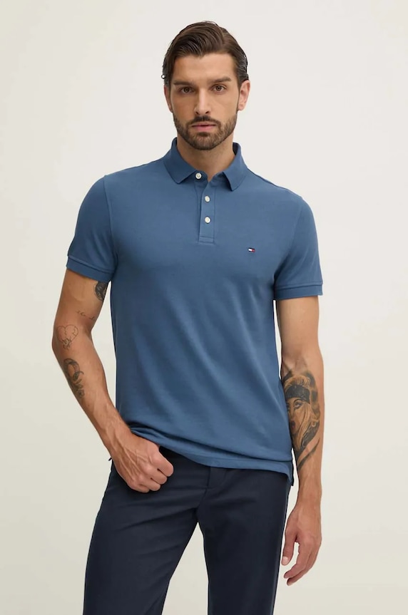 Polo majica Tommy Hilfiger bez uzorka mornarsko plava MW0MW17771
