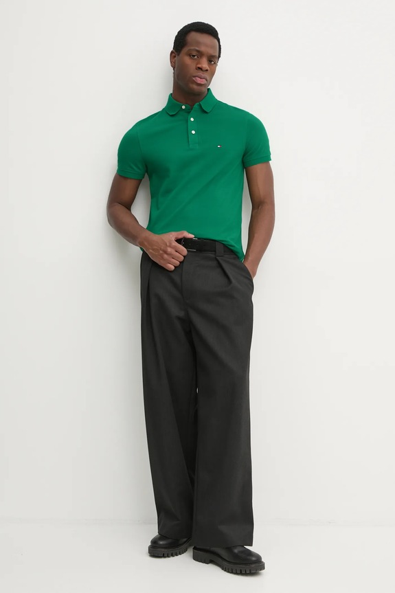 Tommy Hilfiger poló MW0MW17771 zöld SS26