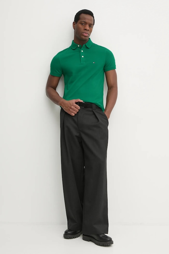 Tommy Hilfiger poló MW0MW17771 zöld SS26