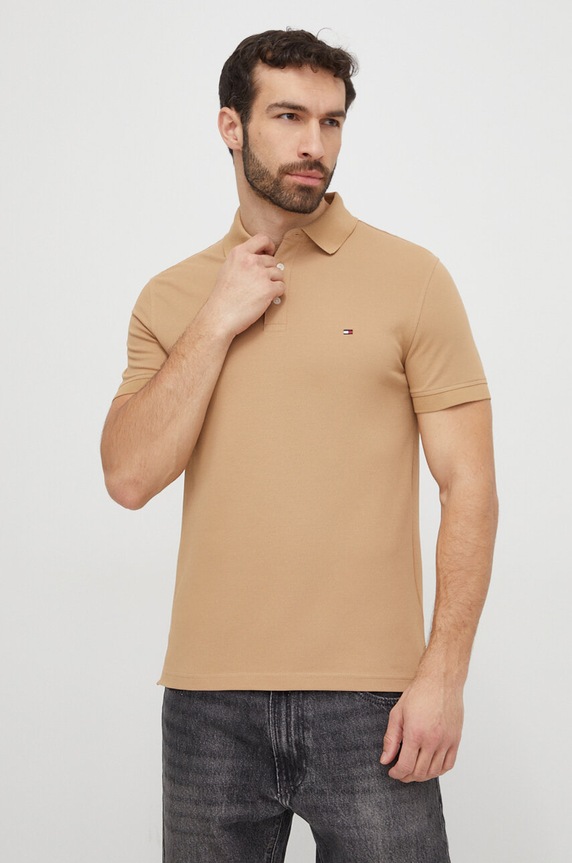 Tommy Hilfiger polo semplice beige MW0MW17771