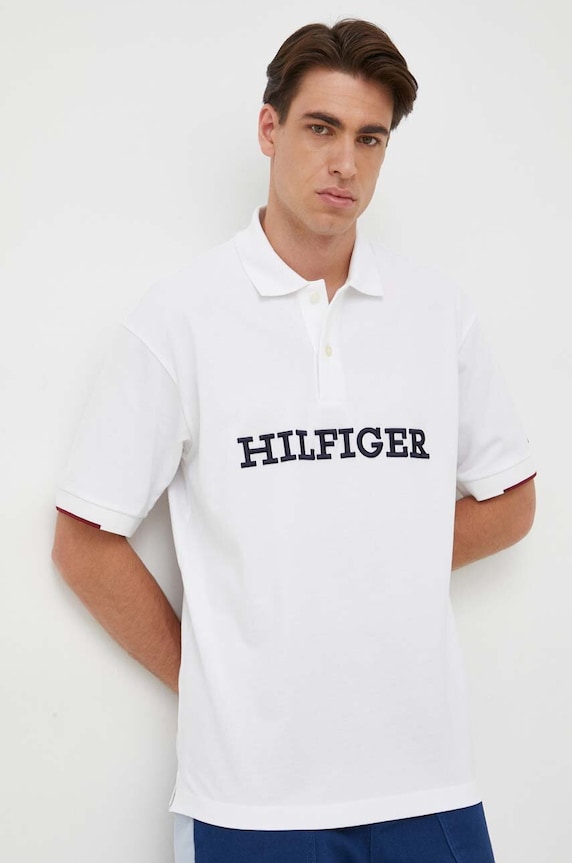 Tommy Hilfiger polo bawełniane biały MW0MW31676