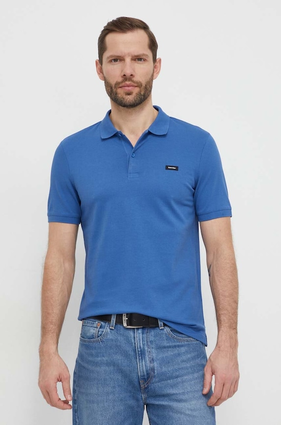 Πόλο Calvin Klein K10K111196 μπλε SS25