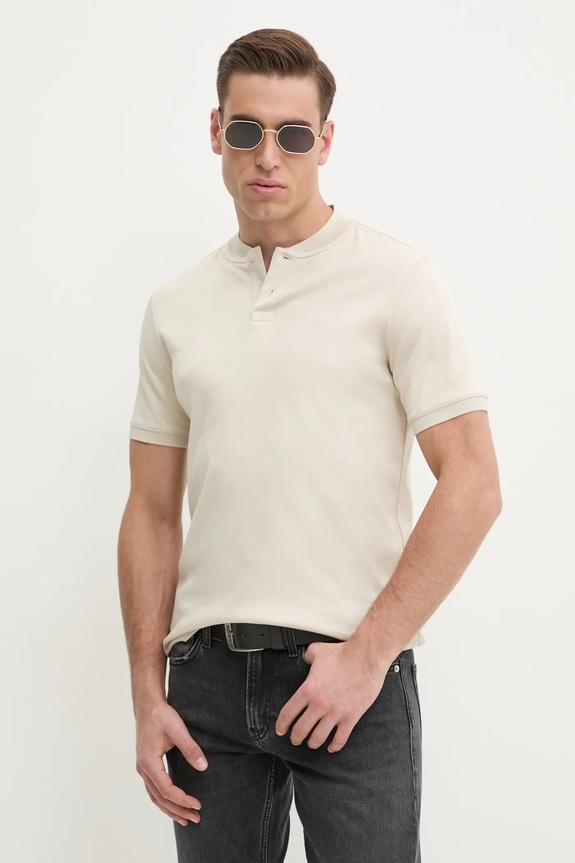 Calvin Klein polo bawełniane bawełna beżowy K10K111201