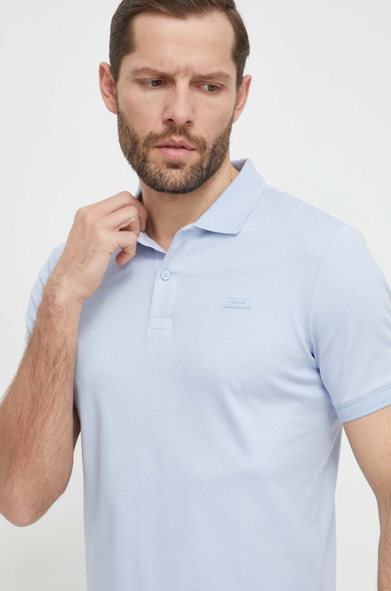 Oblečenie Bavlnené polo tričko Calvin Klein K10K111657 modrá