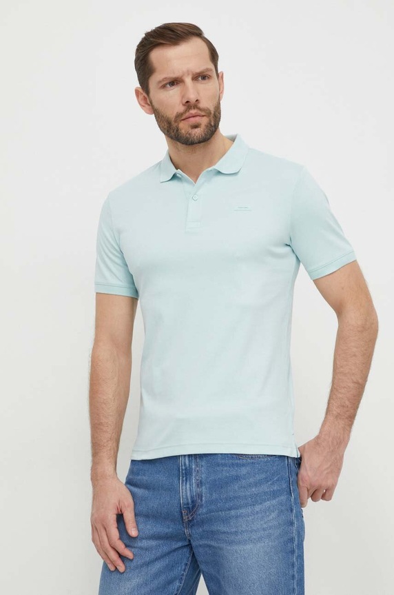 Calvin Klein polo de bumbac slim verde K10K111657