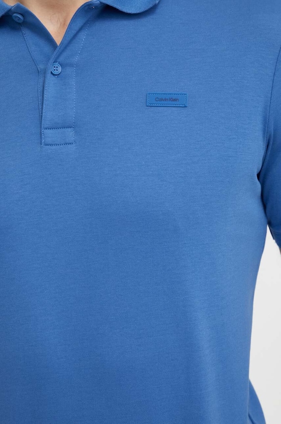 Calvin Klein polo de bumbac albastru K10K111657