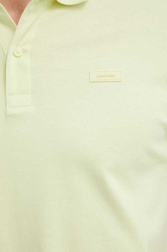 Pamučna polo majica Calvin Klein zelena K10K111657