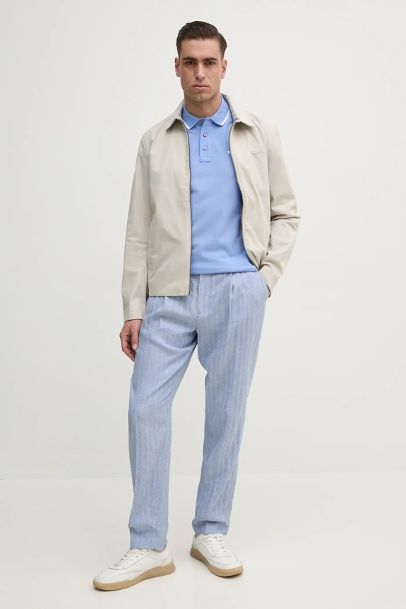BOSS polo de bumbac Parlay 190 50494697 albastru SS26