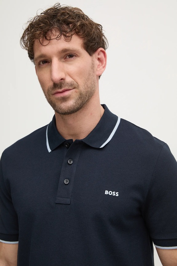 BOSS polo bawełniane Parlay 190 granatowy 50494697
