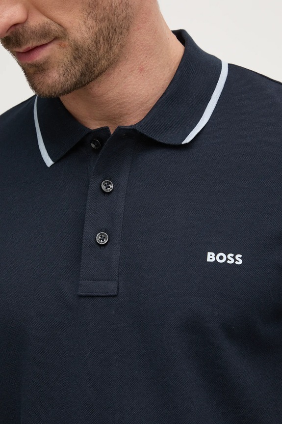 BOSS polo bawełniane Parlay 190 50494697 granatowy