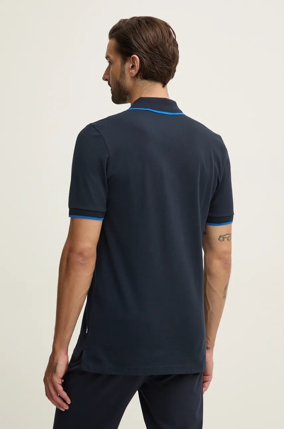 Îmbrăcăminte BOSS polo de bumbac Parlay 190 50494697 bleumarin
