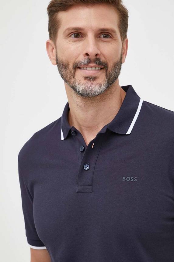 BOSS polo bawełniane Parlay 190 granatowy 50494697