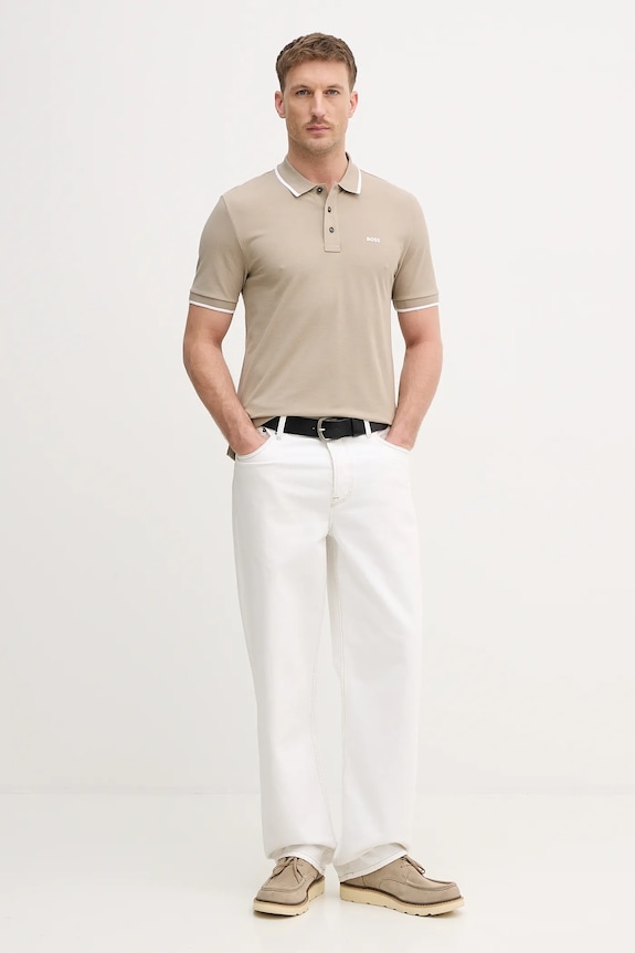 BOSS polo in cotone 50494697 verde SS26