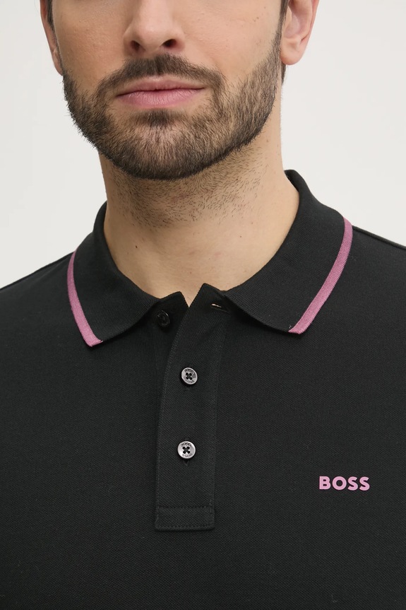 Bavlnené polo tričko BOSS Parlay 190 50494697 čierna