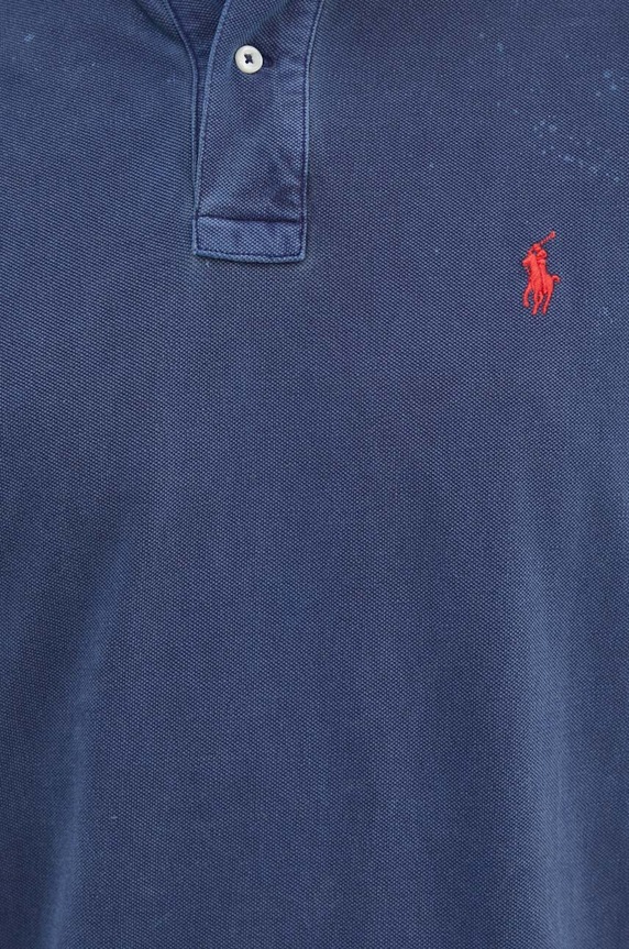 Βαμβακερό μπλουζάκι πόλο Polo Ralph Lauren σκούρο μπλε 710850860
