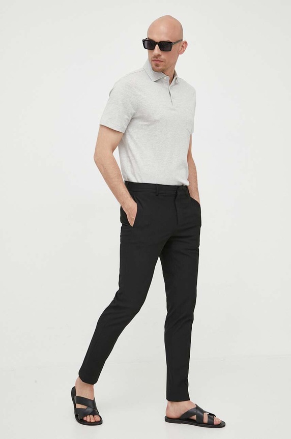 Odzież Polo Ralph Lauren polo z domieszką lnu 710870462 szary