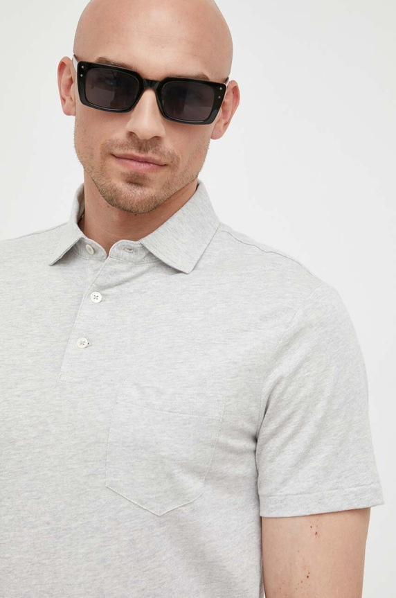 Polo Ralph Lauren polo z domieszką lnu 710870462 szary