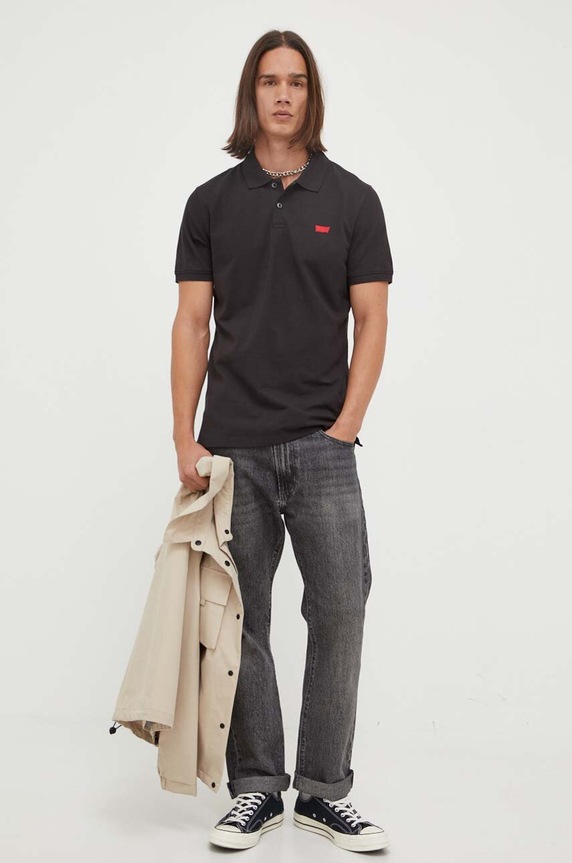 Levi's poló sima fekete A4842.0015