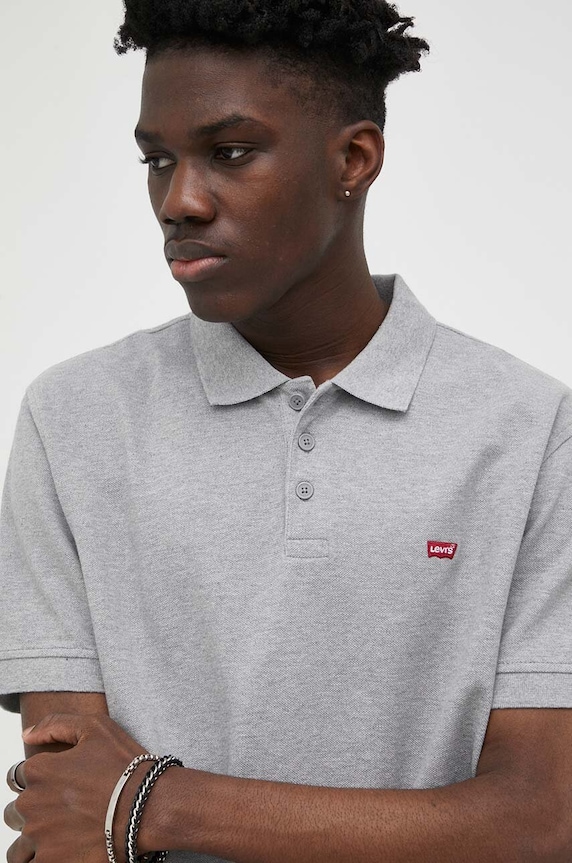 Levi's polo bawełniane regular szary 35883.0004