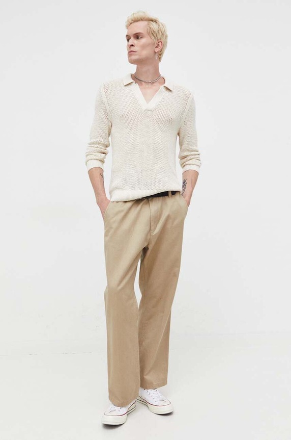 Abercrombie & Fitch sweter KI120.3145.178 beżowy AW23
