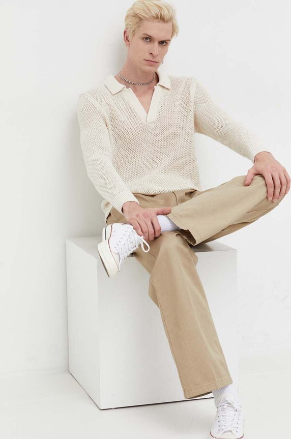 Abercrombie & Fitch sweter beżowy KI120.3145.178