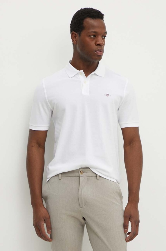 Gant polo majica moška bombažna bela 2210.