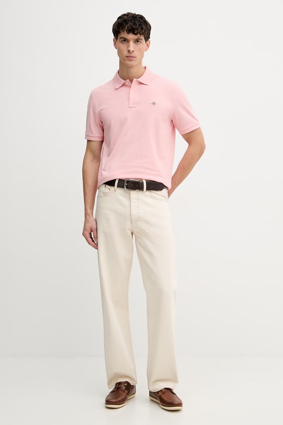 Gant polo tričko pánske bavlnené 2210. ružová SS26