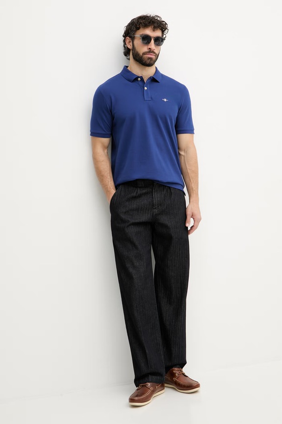 Gant polo tričko pánske bavlnené 2210. tmavomodrá SS26