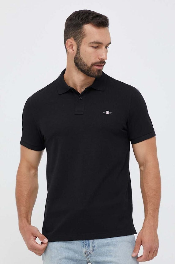 Gant polo męskie bawełniane czarny 2210.