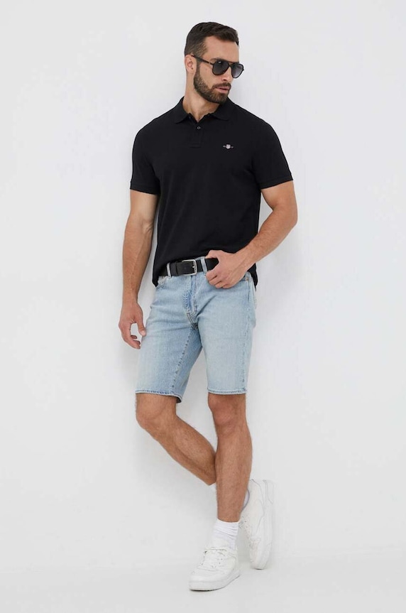 Gant polo męskie bawełniane 2210. czarny SS26