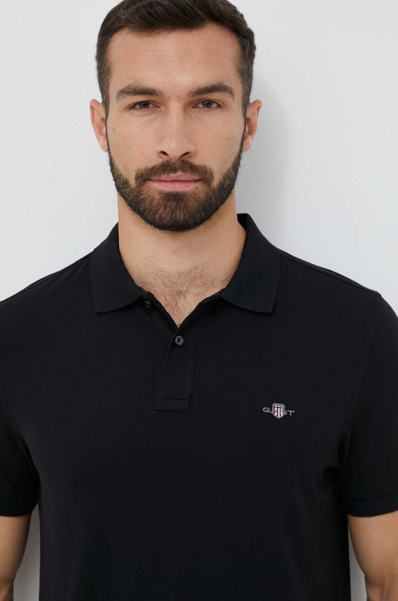 Gant polo męskie bawełniane czarny 2210.