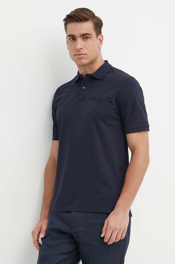 Gant polo bawełniane granatowy 2062025