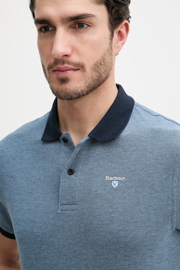 Barbour polo bawełniane granatowy MML0628