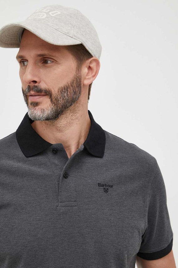 Barbour polo bawełniane czarny MML0628