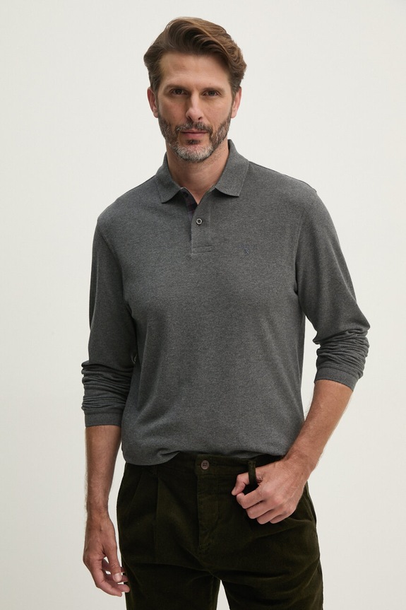 Barbour longsleeve bawełniany bawełna szary MML0705