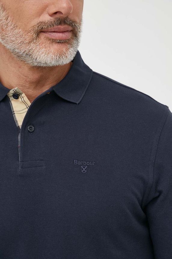 Barbour longsleeve bawełniany granatowy MML0705
