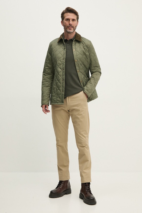 Barbour longsleeve bawełniany MML0705 zielony AA00