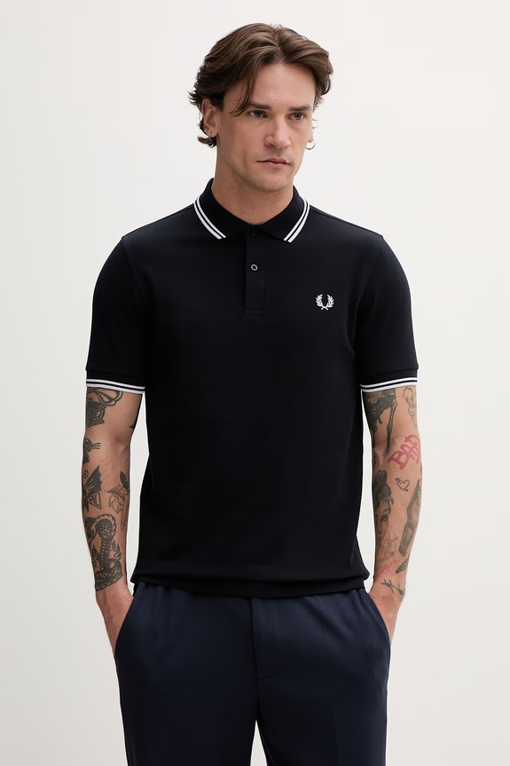 Fred Perry polo in cotone regolare blu navy M3600.238