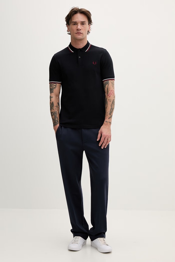 Fred Perry cotton polo shirt M3600.T55 navy AA00