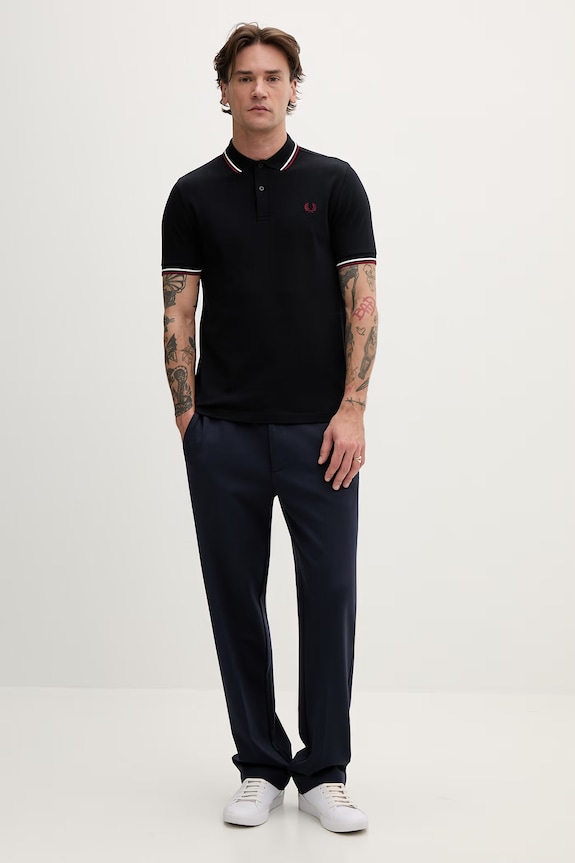 Fred Perry cotton polo shirt M3600.T55 navy AA00