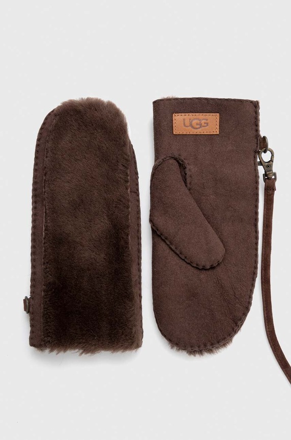 Semišové rukavice UGG semišová koža hnedá 22596.
