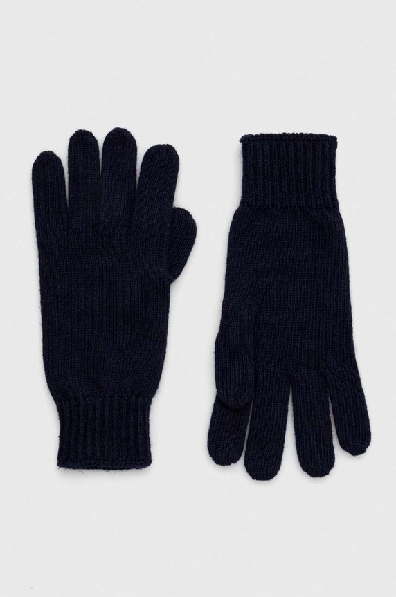 Max Mara Leisure kesztyű gyapjú keverékből sima sötétkék 2335660136600