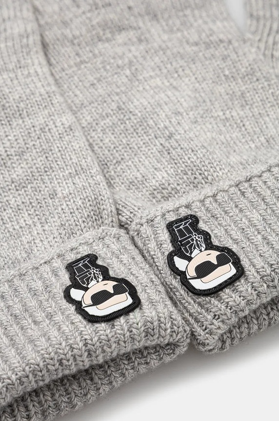 Ръкавици с кашмир Karl Lagerfeld 236W3608 сив AW24