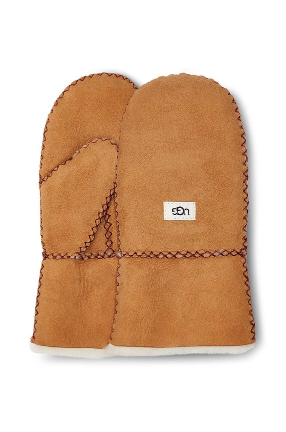 Детские кожаные перчатки UGG 20095 бежевый AW25