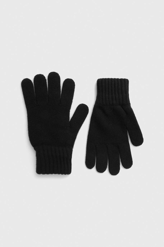 Barbour rękawiczki wełniane wełna czarny MGL0006