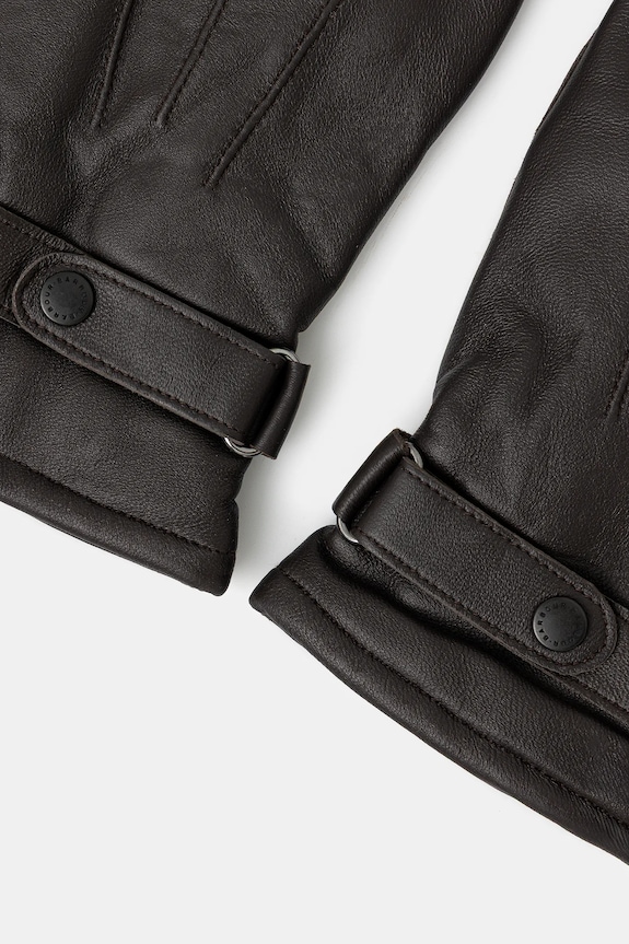 Шкіряні рукавички Barbour MGL0009 коричневий AA00